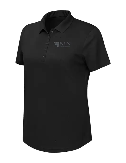 Callaway Womens Birdseye Black Polo w/KLX Logo