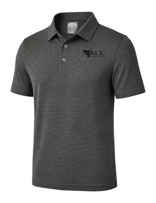 Callaway Black Fine Line Stripe Polo w/KLX Logo
