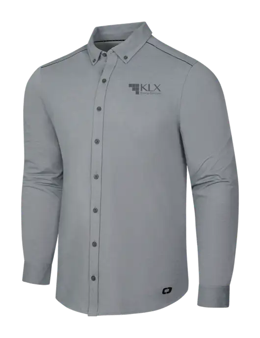 OGIO Medium Grey Heather Modern Code Stretch Button-Up Shirt w/KLX Logo