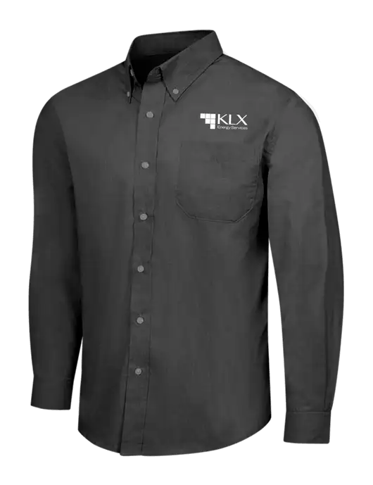Soft Black Crosshatch Easy Care Shirt w/KLX Logo