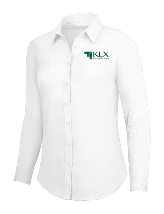 White Womens SuperPro Oxford Shirt w/KLX Logo