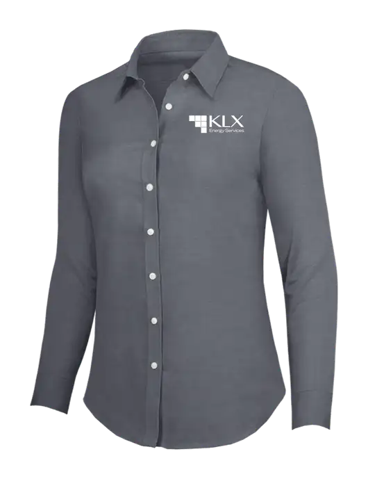 Dark Grey Womens SuperPro Oxford Shirt w/KLX Logo