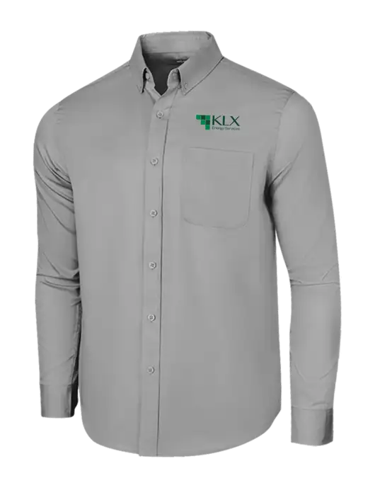 Long Sleeve Light Grey Superpro React Twill Shirt w/KLX Logo
