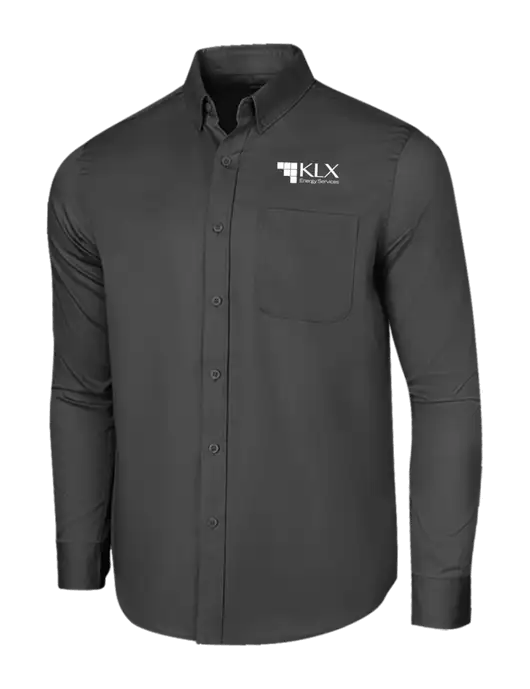 Long Sleeve Dark Grey Superpro React Twill Shirt w/KLX Logo