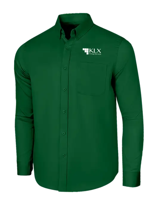 Long Sleeve Dark Green Superpro React Twill Shirt w/KLX Logo