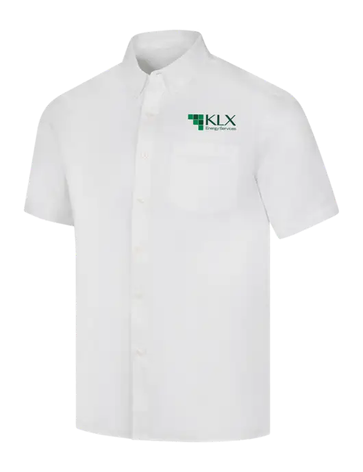 Short Sleeve White Superpro React Twill Shirt w/KLX Logo