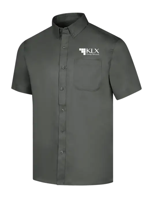 Short Sleeve Dark Grey Superpro React Twill Shirt w/KLX Logo