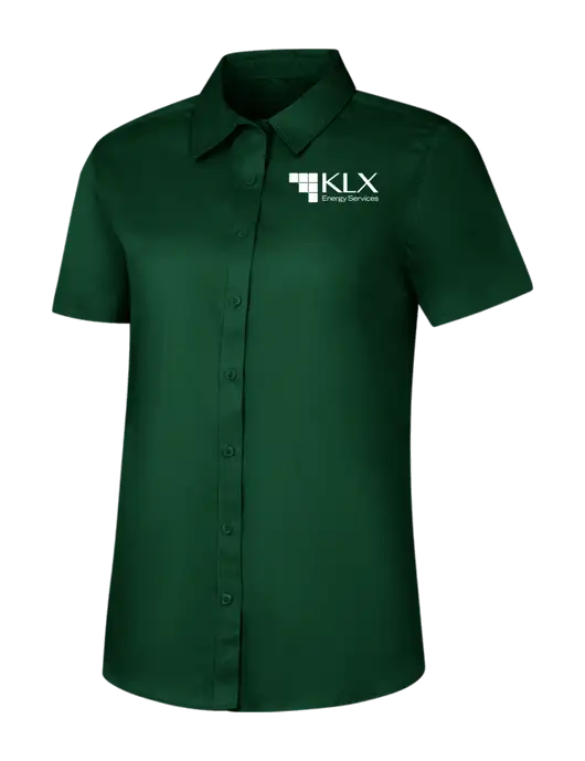Womens Dark Green Short Sleeve Superpro React Twill Shirt w/KLX Logo