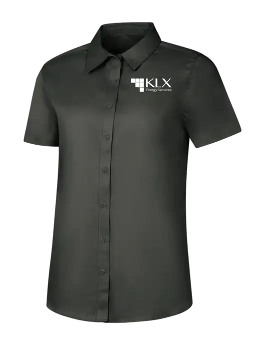 Womens Dark Grey Short Sleeve Superpro React Twill Shirt w/KLX Logo