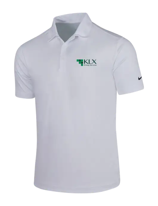 NIKE White Dri-Fit Vertical Mesh Polo w/KLX Logo