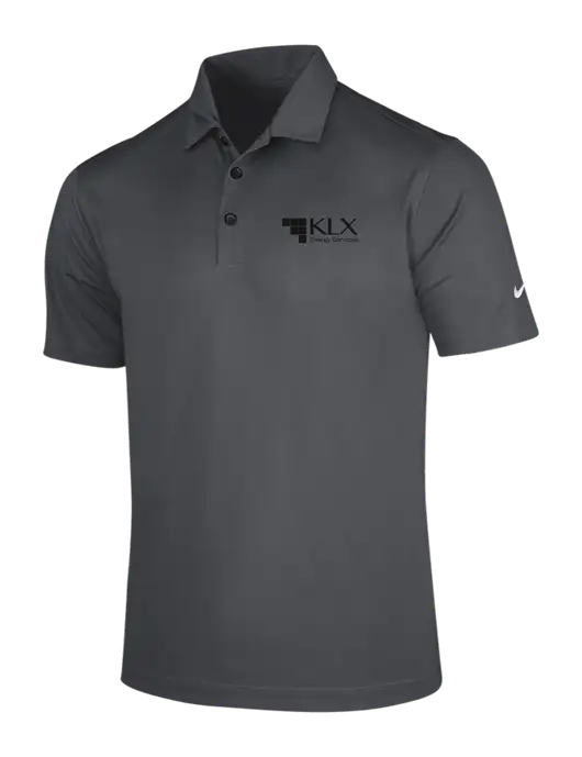 NIKE Dark Grey Dri-Fit Vertical Mesh Polo w/KLX Logo