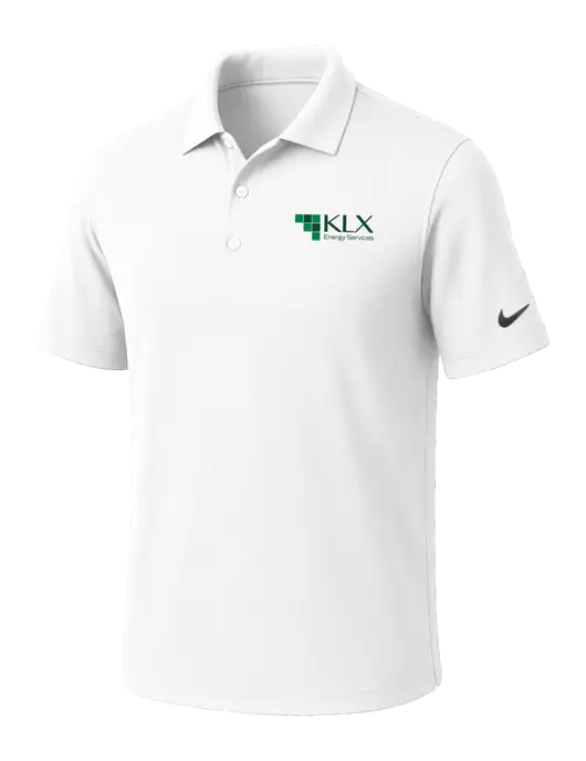 NIKE White Dri-Fit Micro Pique Polo w/KLX Logo