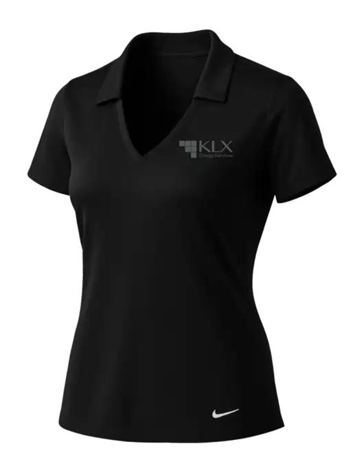 NIKE Black Womens Dri-Fit Vertical Mesh Polo w/KLX Logo