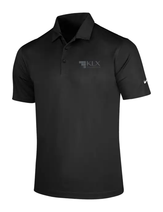 NIKE Black Dri-Fit Vertical Mesh Polo w/KLX Logo