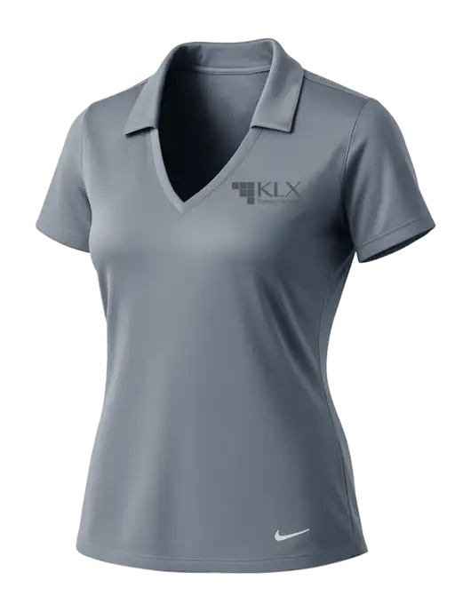 NIKE Medium Grey Womens Dri-Fit Vertical Mesh Polo w/KLX Logo