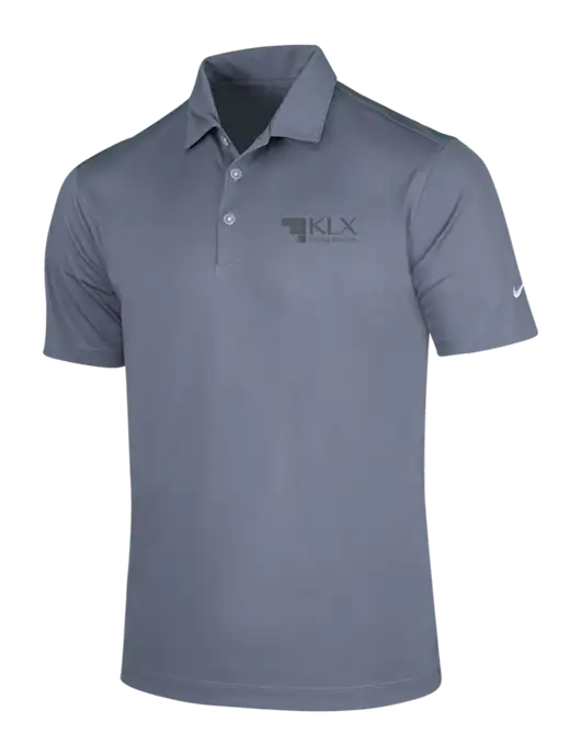 NIKE Medium Grey Dri-Fit Vertical Mesh Polo w/KLX Logo