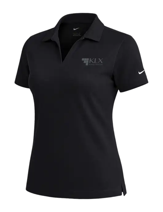NIKE Black Womens Dri-Fit Micro Pique Polo w/KLX Logo