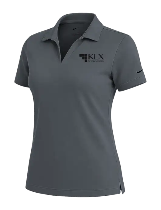 NIKE Dark Grey Womens Dri-Fit Micro Pique Polo w/KLX Logo