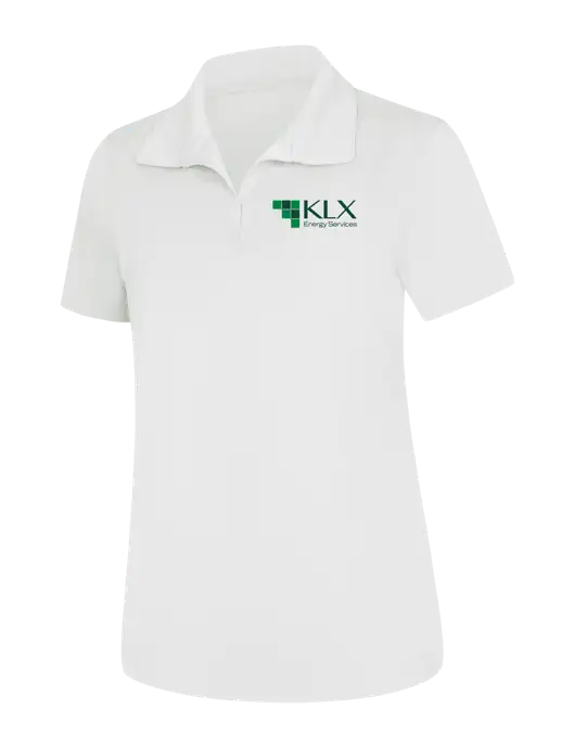 Womens White Micropique Sport-Wick Polo w/KLX Logo
