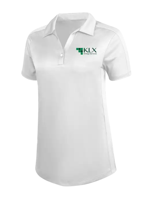 Womens White Diamond Jacquard Polo w/KLX Logo