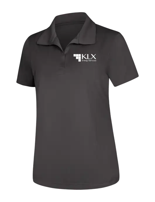 Womens Dark Grey Micropique Sport-Wick Polo w/KLX Logo