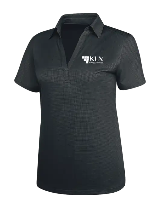 Dark Grey Womens Performance Fine Jacquard Polo w/KLX Logo