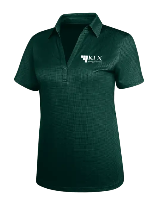 Dark Green Womens Performance Fine Jacquard Polo w/KLX Logo