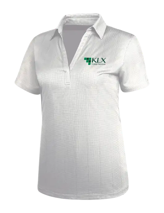 White Womens Performance Fine Jacquard Polo w/KLX Logo