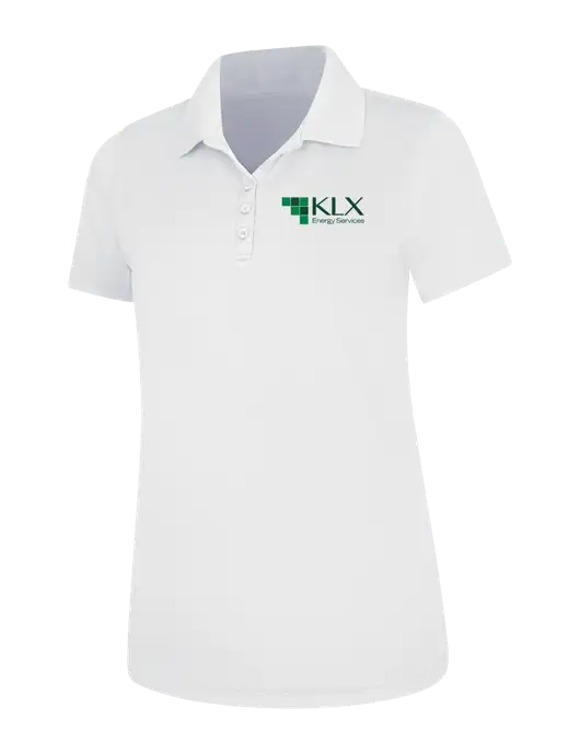 White Womens Dry Zone UV Mesh Polo w/KLX Logo