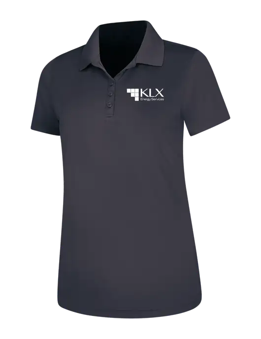 Dark Grey Womens Dry Zone UV Mesh Polo w/KLX Logo