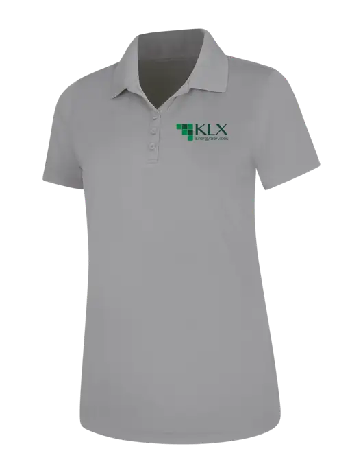 Light Grey Womens Dry Zone UV Mesh Polo w/KLX Logo