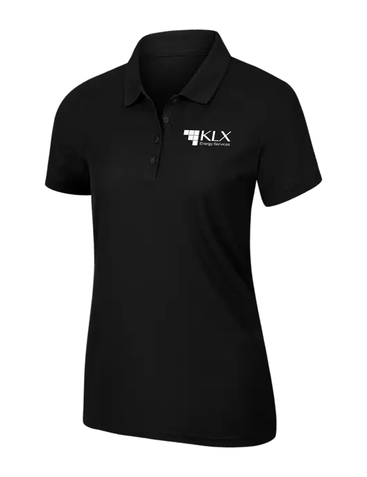 Womens Black Core Classic Pique Polo w/KLX Logo