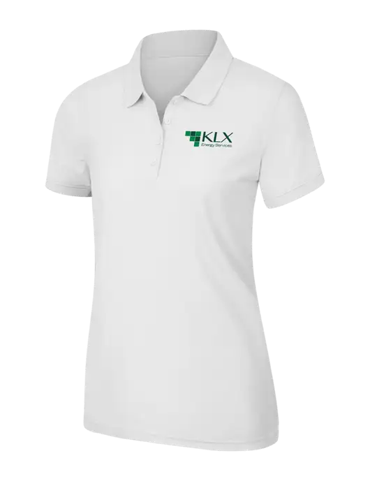White Womens Core Classic Pique Polo w/KLX Logo