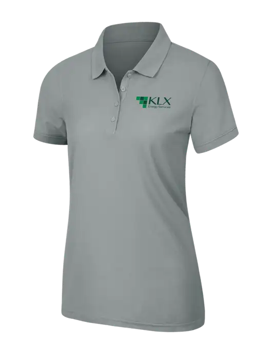 Light Grey Womens Core Classic Pique Polo w/KLX Logo