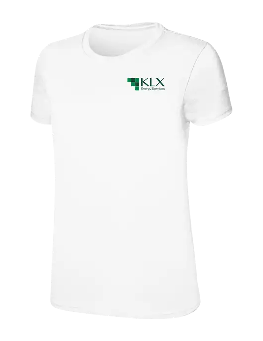 Womens Ring Spun White 4.5 oz T-Shirt w/KLX Logo