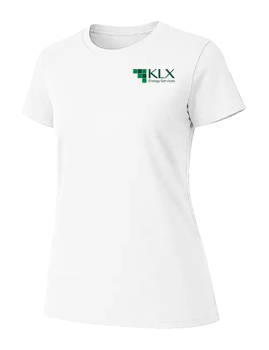 Womens Ring Spun White 4.5 oz T-Shirt w/KLX Logo
