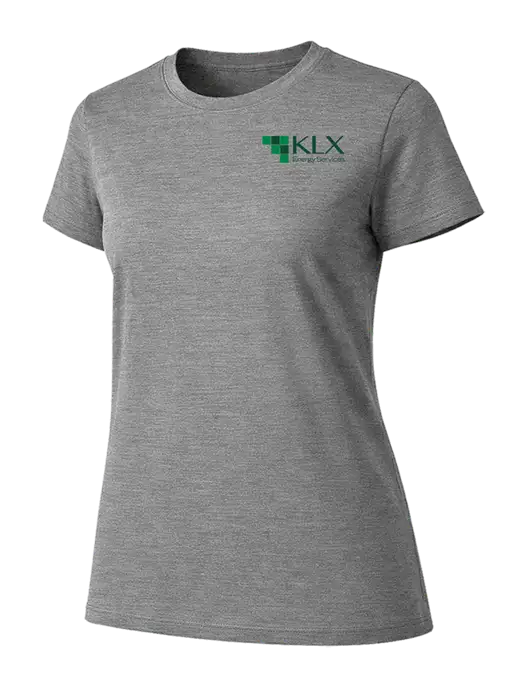 Womens Ring Spun Light Grey Heather 4.5 oz T-Shirt w/KLX Logo