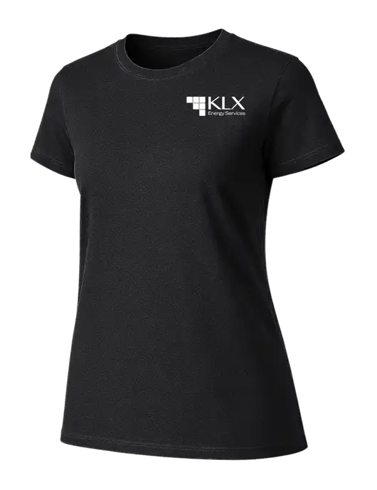 Womens Ring Spun Jet Black 4.5 oz T-Shirt w/KLX Logo