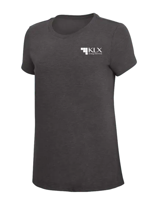 Womens Simply Soft Heather Charcoal 4.5oz  Poly/Combed Ring Spun Cotton T-Shirt w/KLX Logo
