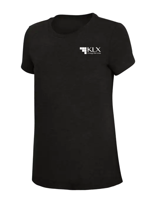Womens Simply Soft Black 4.5oz Poly/Combed Ring Spun Cotton T-Shirt w/KLX Logo