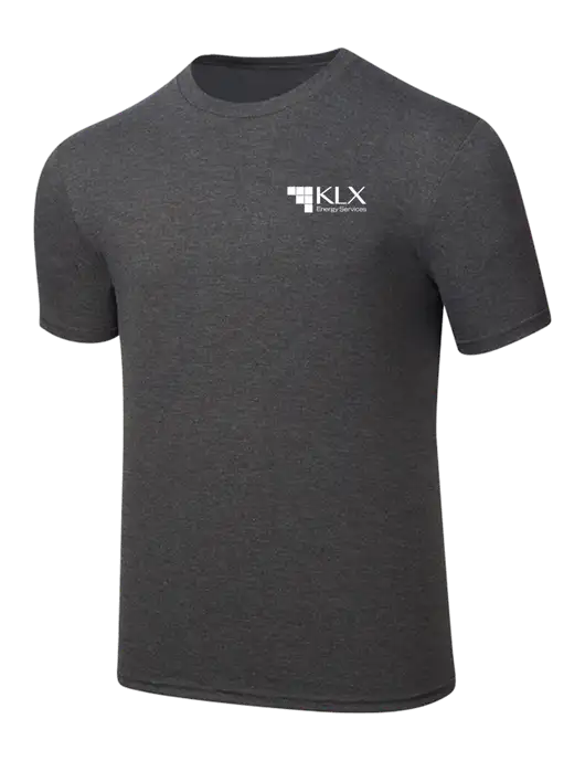Simply Soft Heathered Charcoal 4.5oz  Poly/Combed Ring Spun Cotton T-Shirt w/KLX Logo