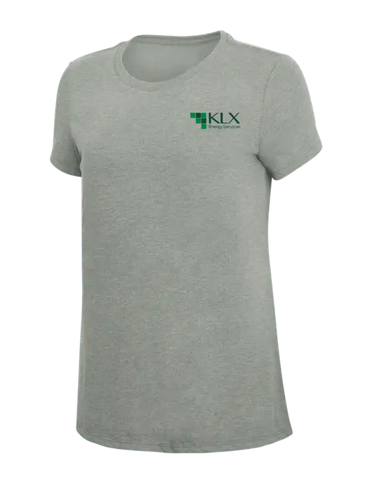 Womens Simply Soft Grey Frost 4.5oz  Poly/Combed Ring Spun Cotton T-Shirt w/KLX Logo