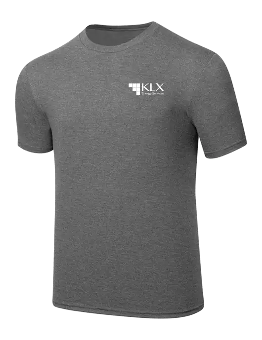 Simply Soft Heathered Medium Grey 4.5oz  Poly/Combed Ring Spun Cotton T-Shirt w/KLX Logo