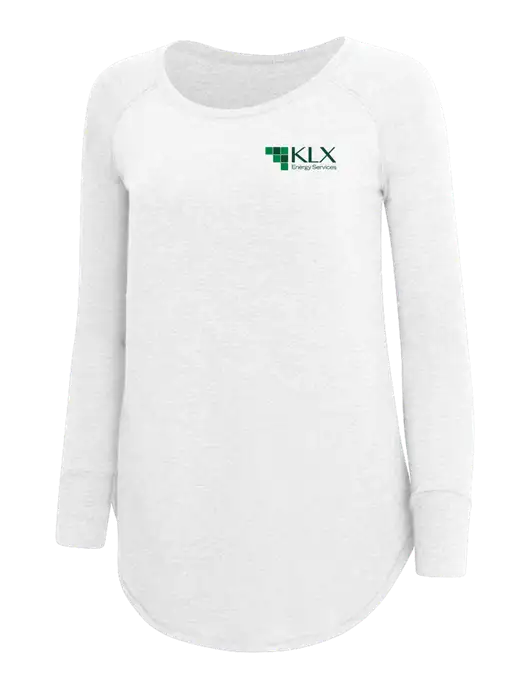 Womens Perfect Wide Collar Tunic Tri-Blend White 4.5 oz T-Shirt w/KLX Logo