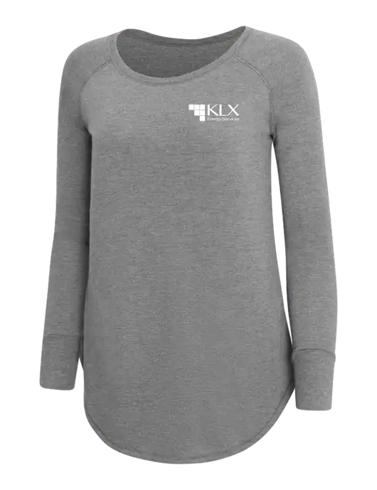 Womens Perfect Wide Collar Tunic Tri-Blend Grey Frost 4.5 oz T-Shirt w/KLX Logo