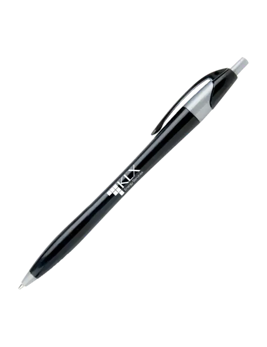 Novella Black/Silver Corporate Pen - Blue Ink w/KLX Logo