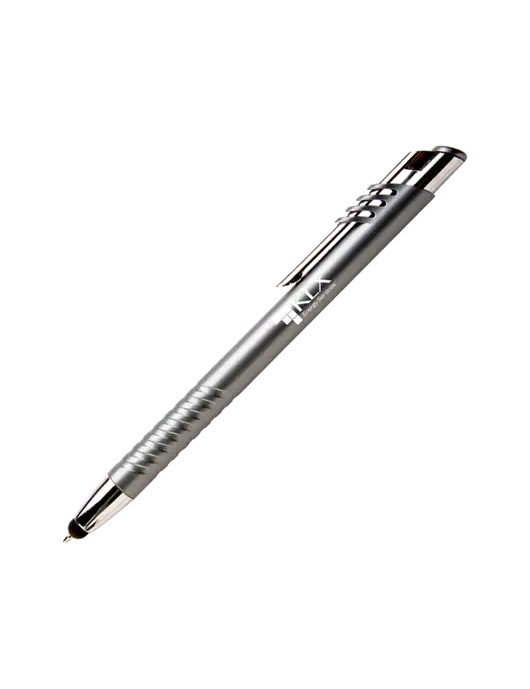 Schirhart Grey Stylus Pen - Blue Ink w/KLX Logo