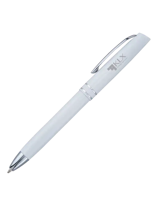 White Anguilla Black Ink Pen w/KLX Logo