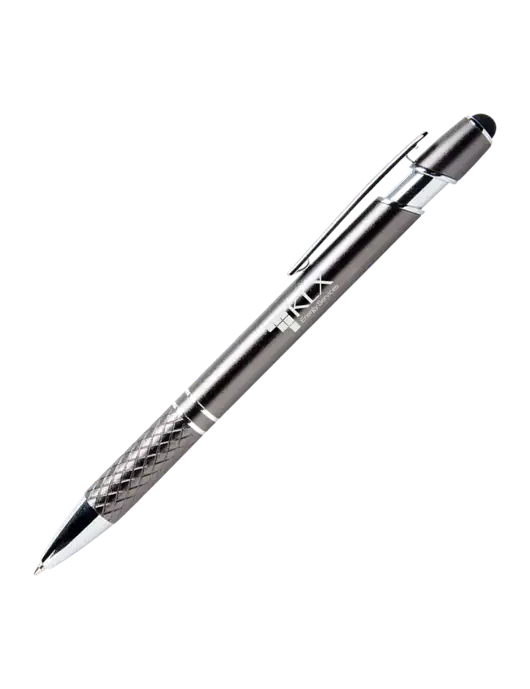 Valencia Gunmetal Stylus Pen - Black Ink w/KLX Logo