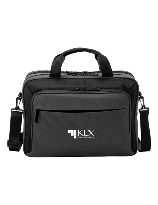 Travel Exec Graphite Heather/Black Laptop Briefcase w/KLX Logo